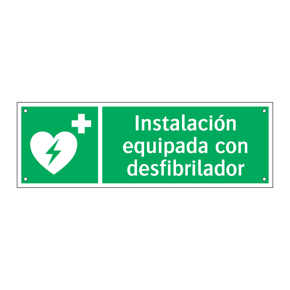 Instalación equipada con desfibrilador