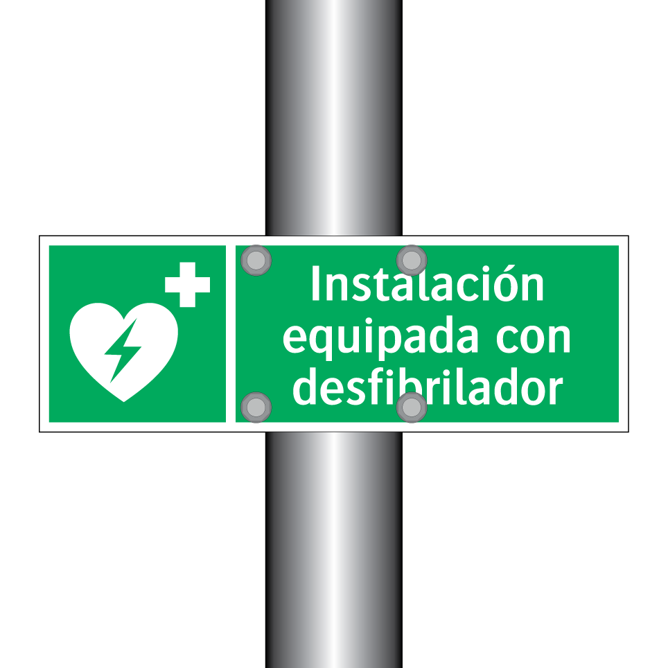 Instalación equipada con desfibrilador