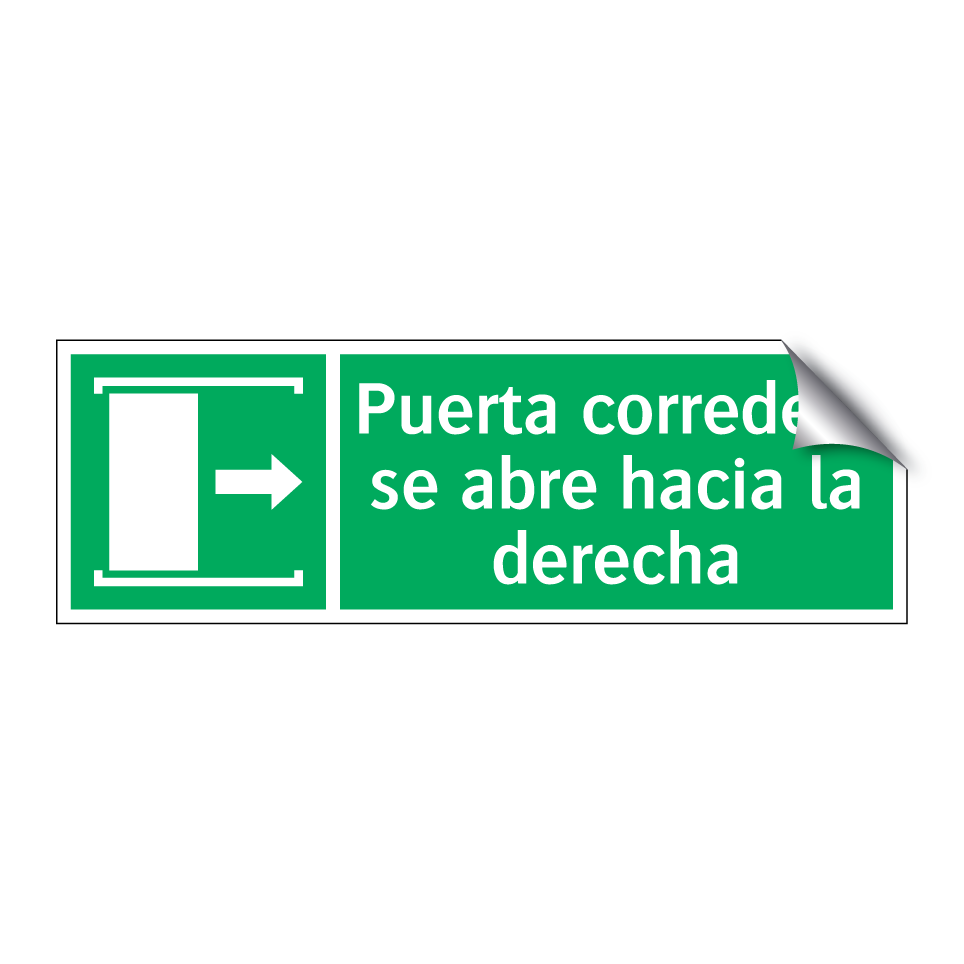 Puerta corredera se abre hacia la derecha