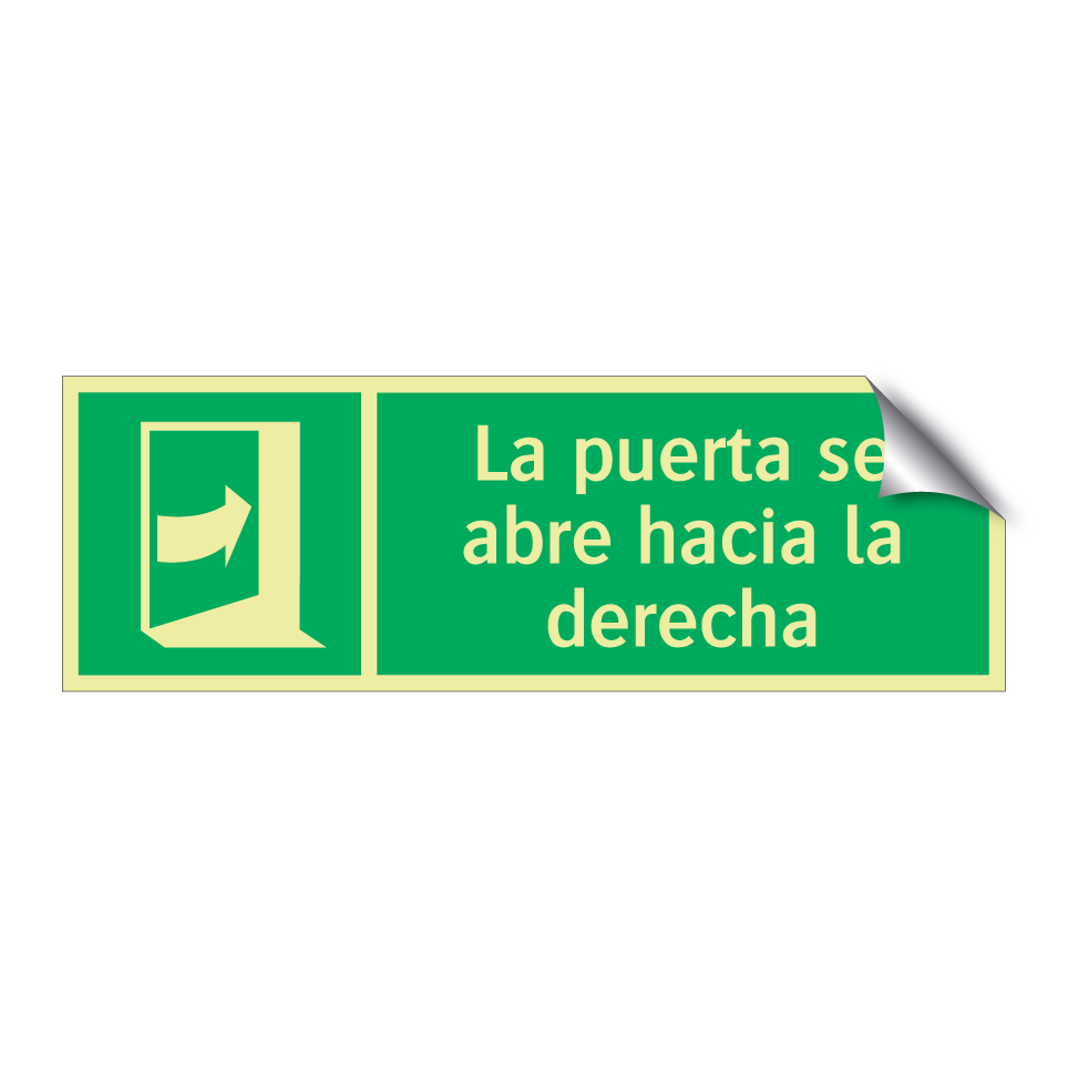 La puerta se abre hacia la derecha