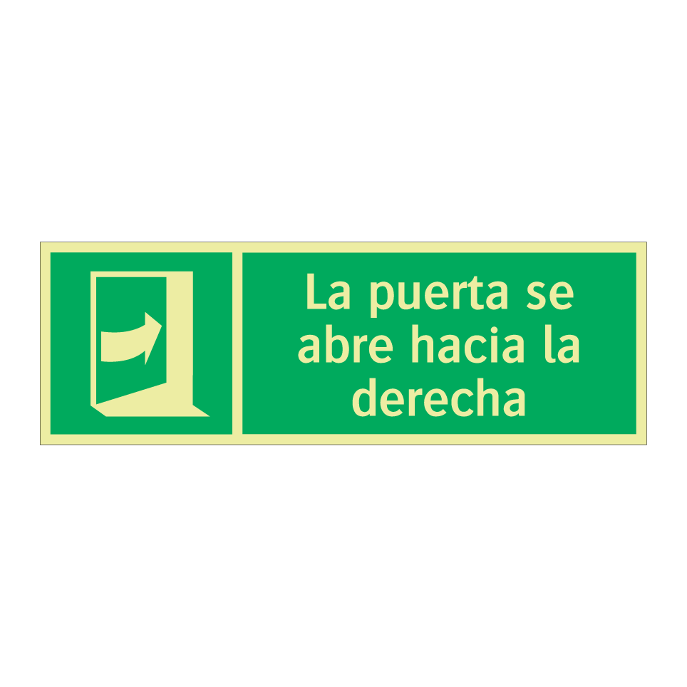 La puerta se abre hacia la derecha