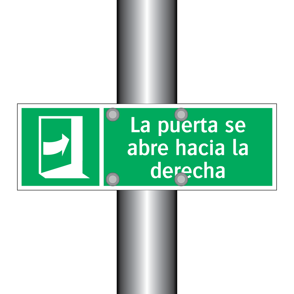 La puerta se abre hacia la derecha