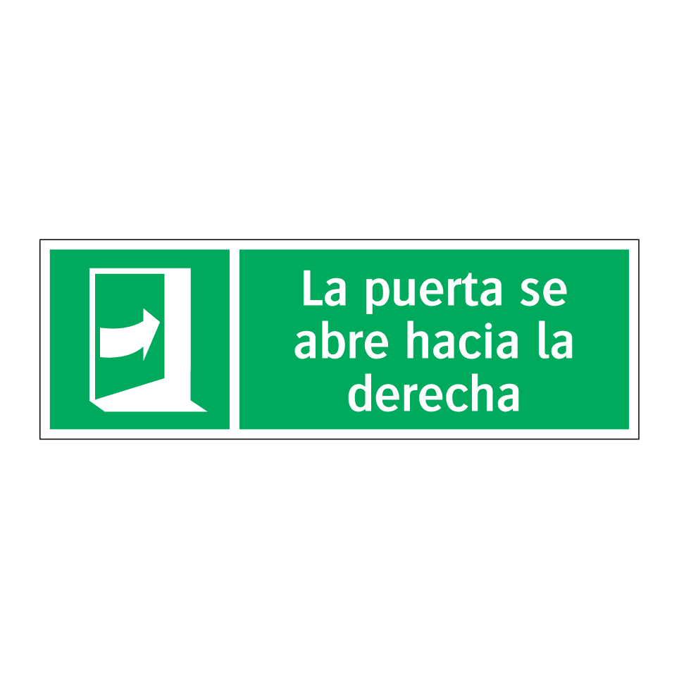 La puerta se abre hacia la derecha