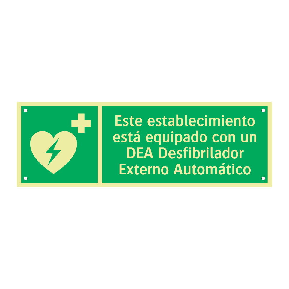 Este establecimiento está equipado con un DEA Desfibrilador Externo Automático