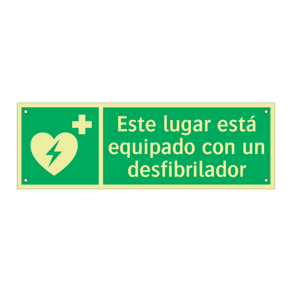 Este lugar está equipado con un desfibrilador