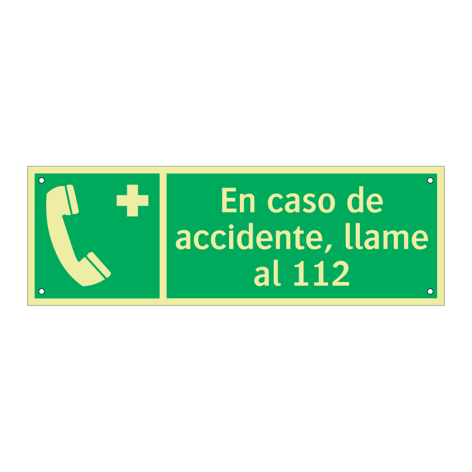 En caso de accidente, llame al 112