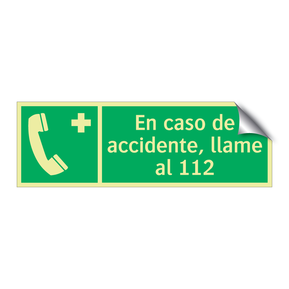 En caso de accidente, llame al 112