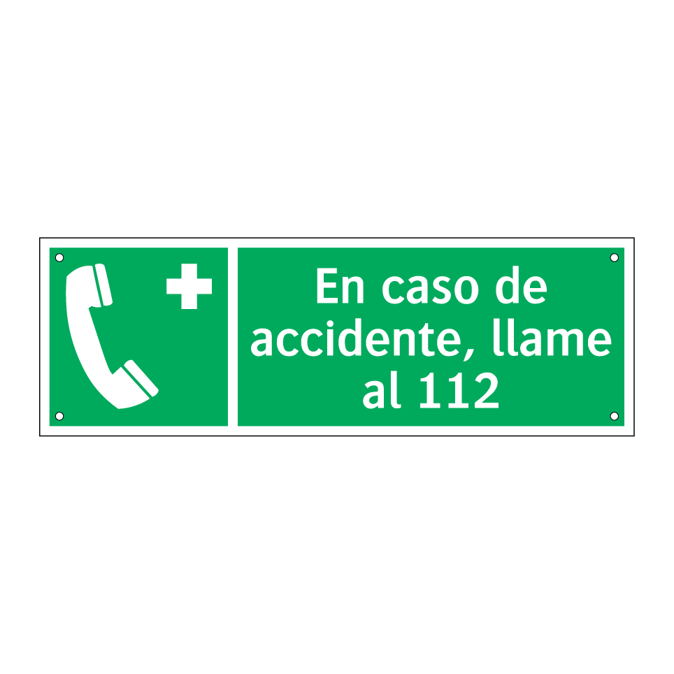 En caso de accidente, llame al 112