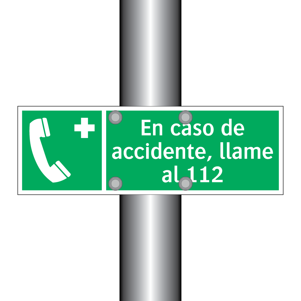 En caso de accidente, llame al 112
