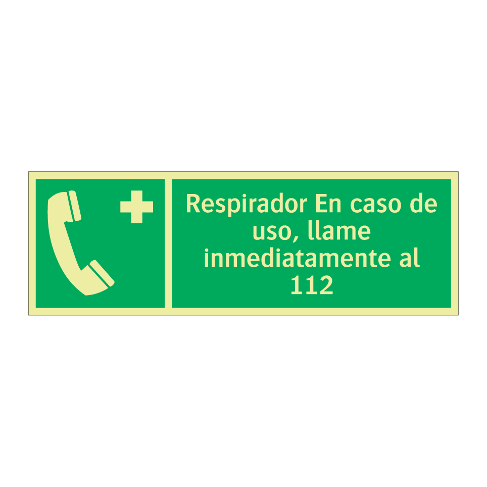Respirador En caso de uso, llame inmediatamente al 112