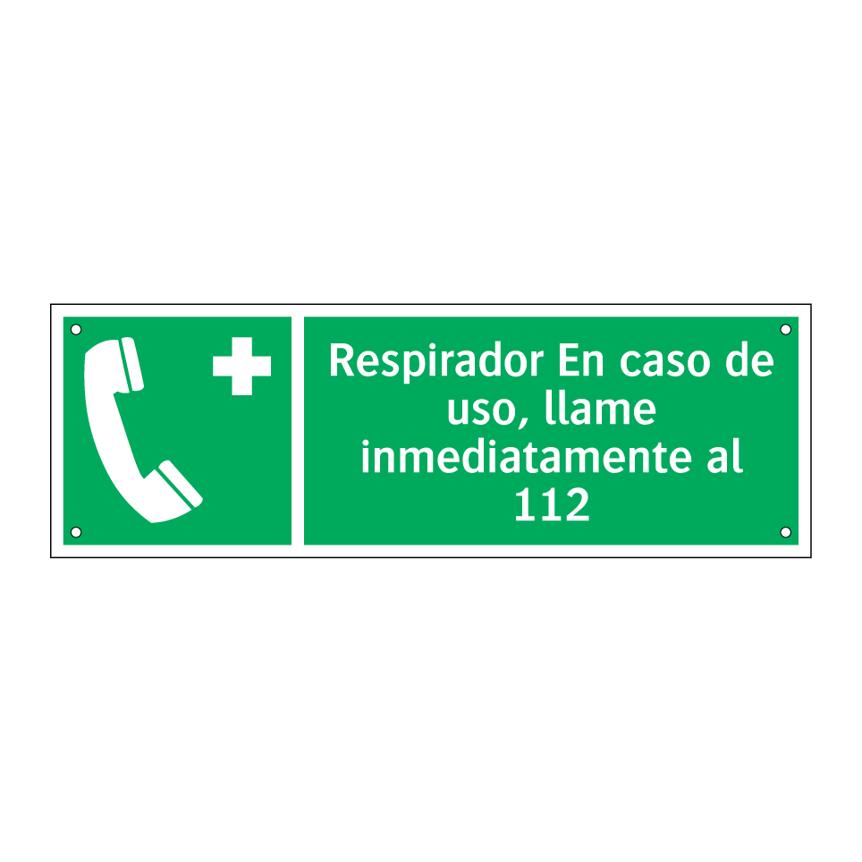 Respirador En caso de uso, llame inmediatamente al 112