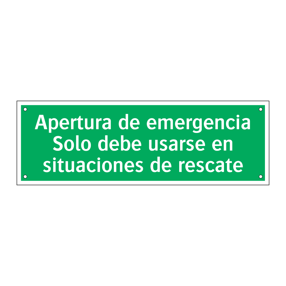 Apertura de emergencia Solo debe usarse en situaciones de rescate
