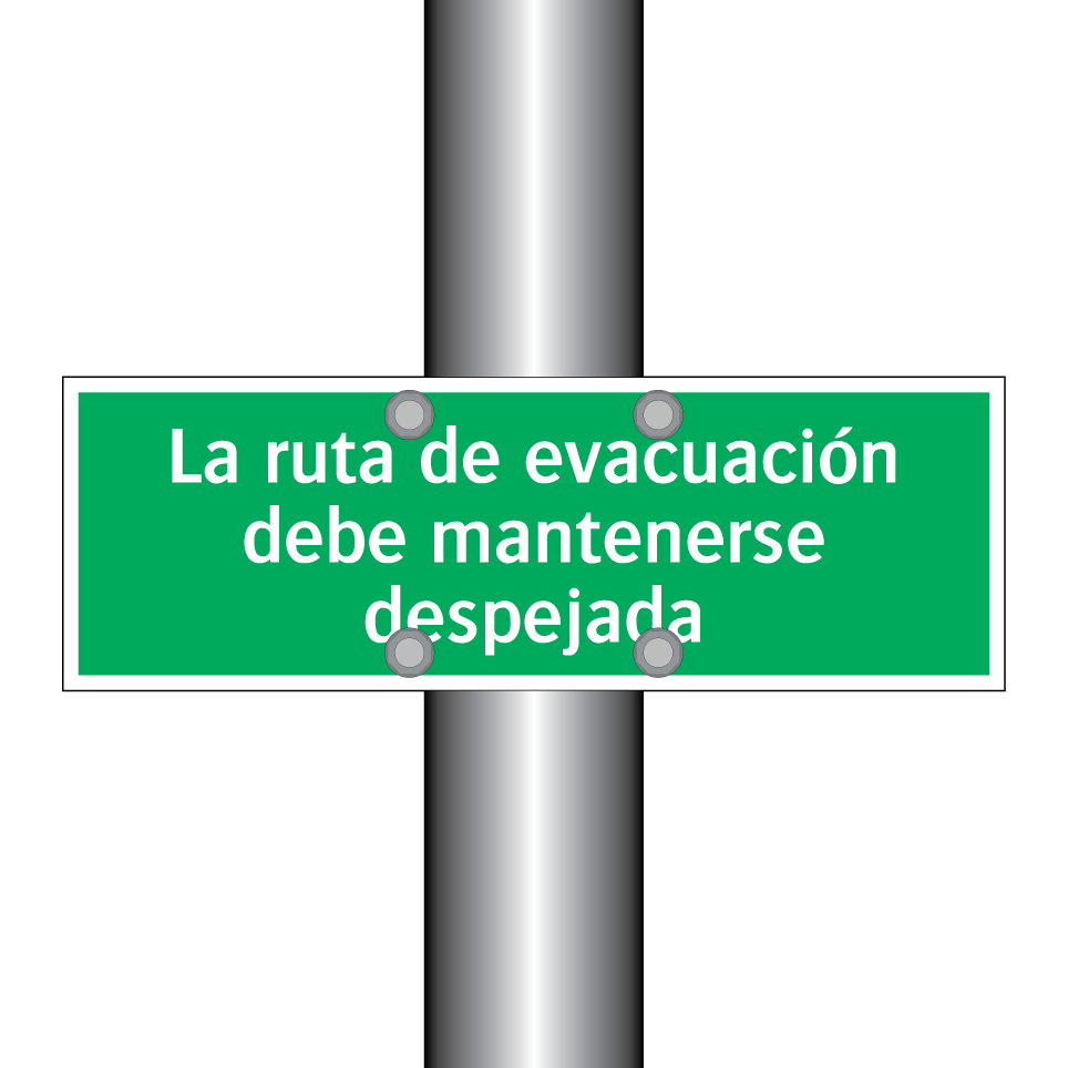 La ruta de evacuación debe mantenerse despejada