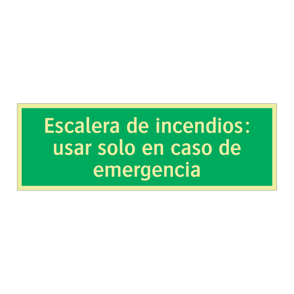 Escalera de incendios: usar solo en caso de emergencia
