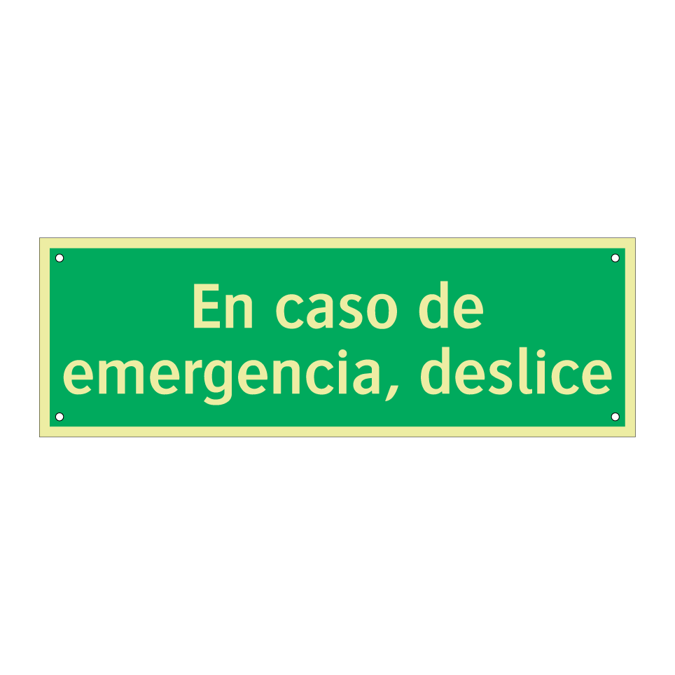 En caso de emergencia, deslice