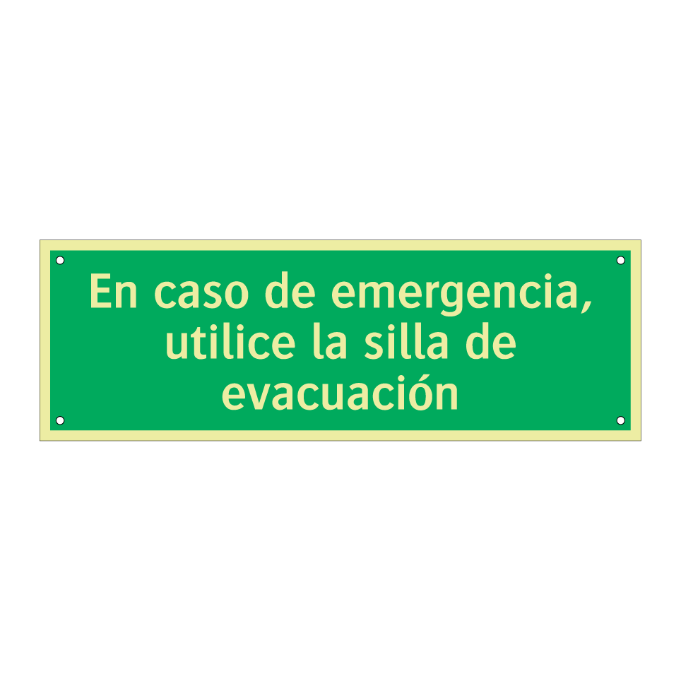 En caso de emergencia, utilice la silla de evacuación