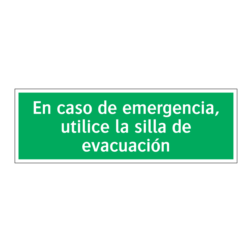 En caso de emergencia, utilice la silla de evacuación