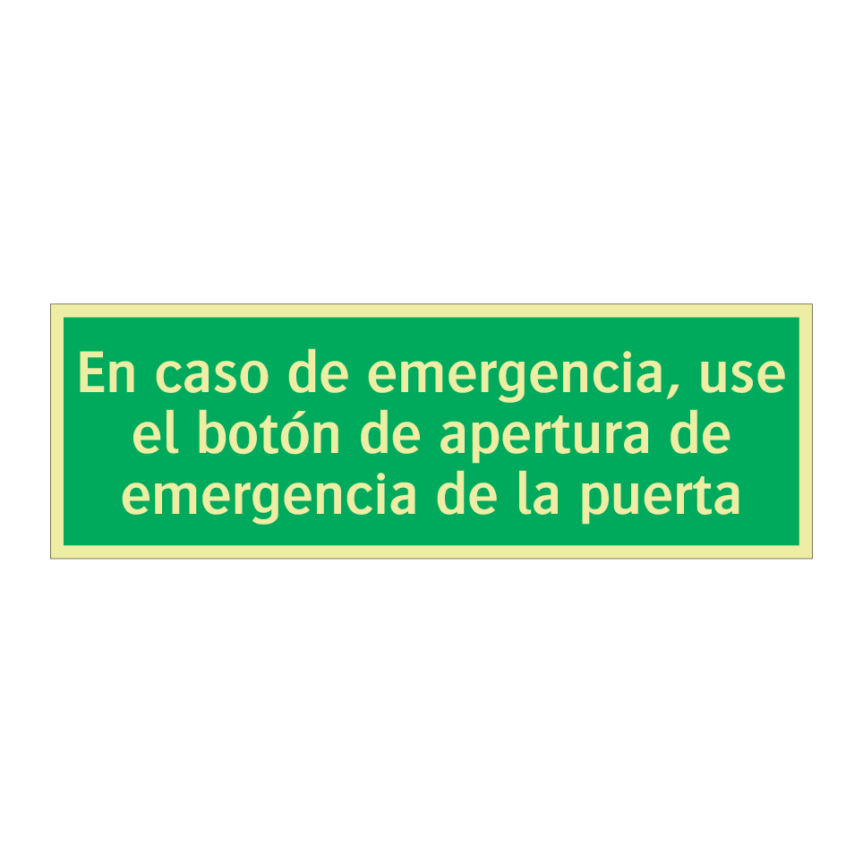En caso de emergencia, use el botón de apertura de emergencia de la puerta