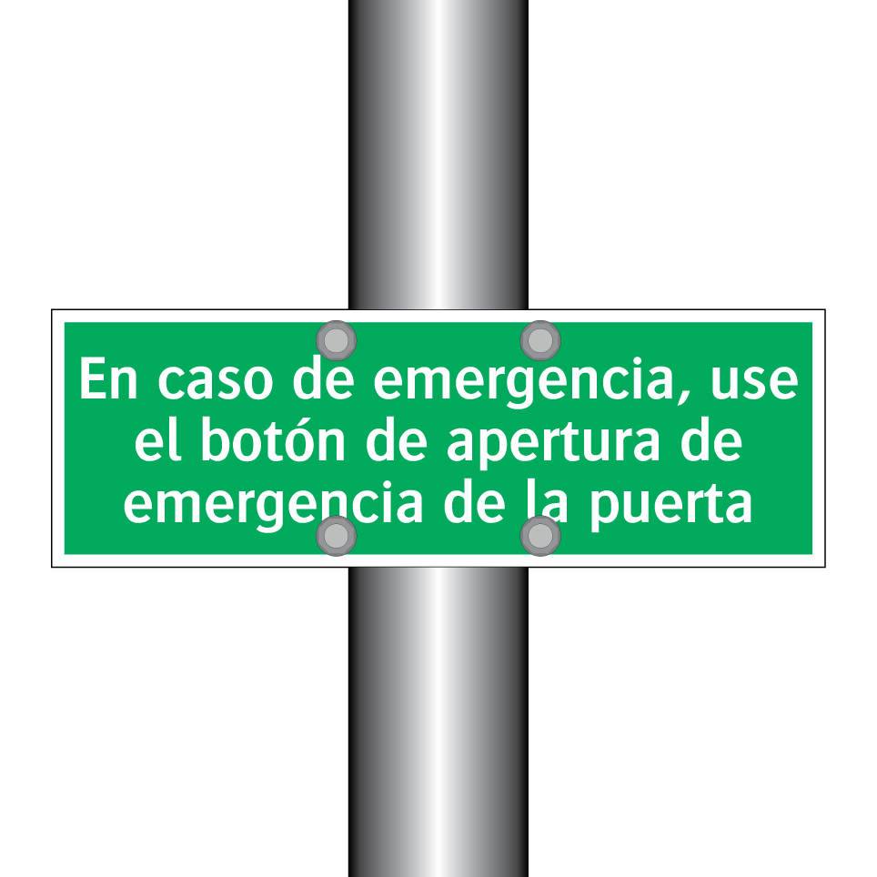 En caso de emergencia, use el botón de apertura de emergencia de la puerta