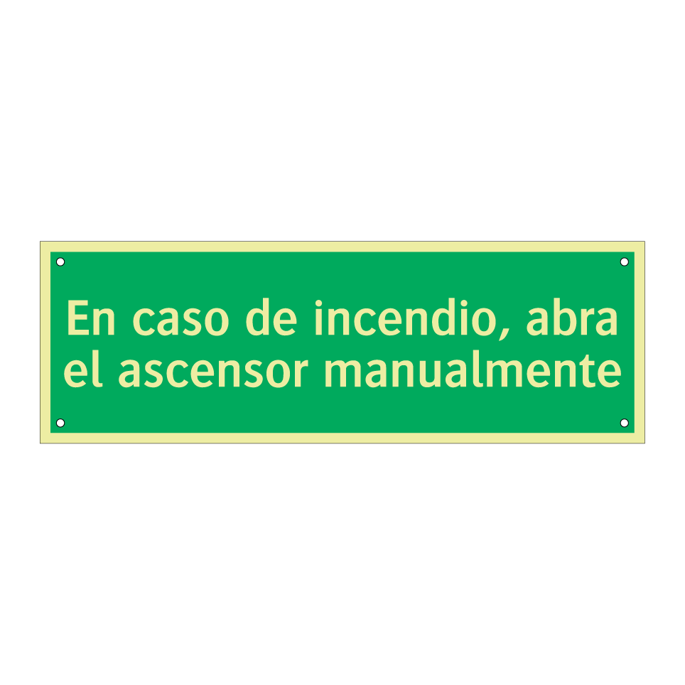 En caso de incendio, abra el ascensor manualmente