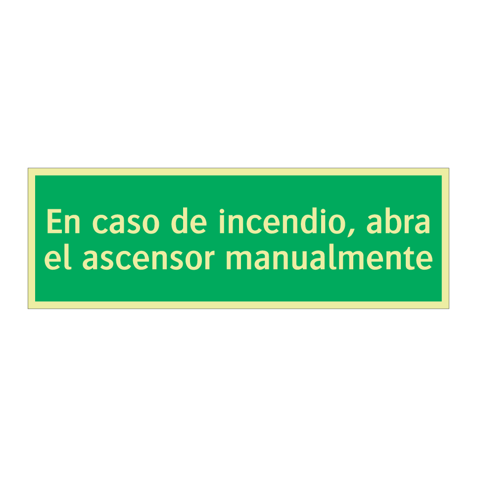 En caso de incendio, abra el ascensor manualmente