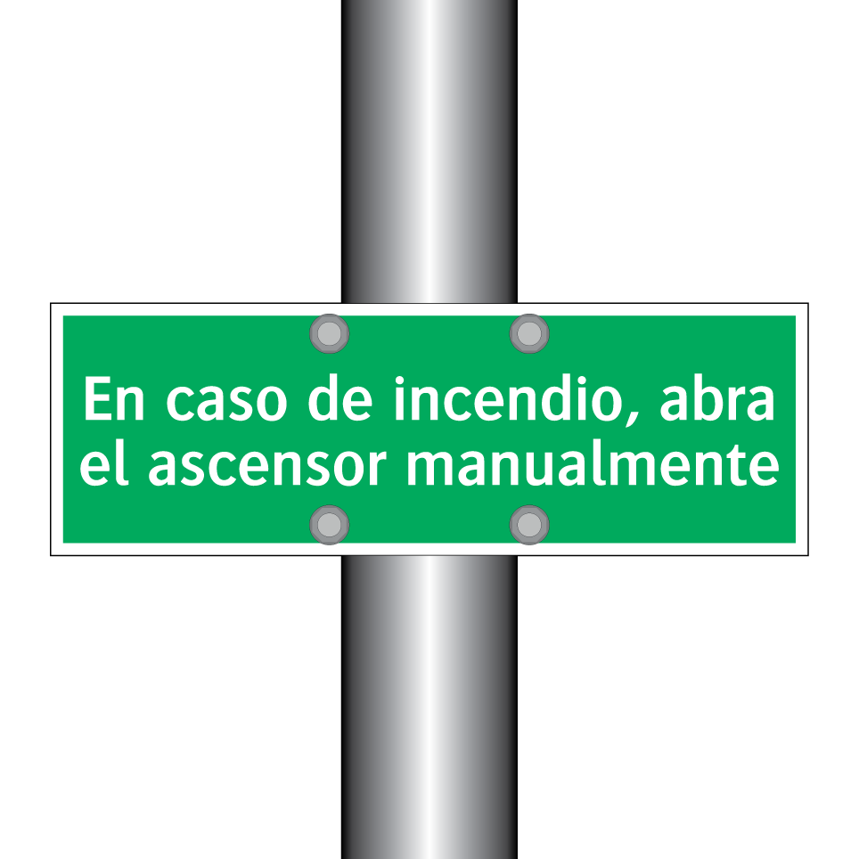 En caso de incendio, abra el ascensor manualmente