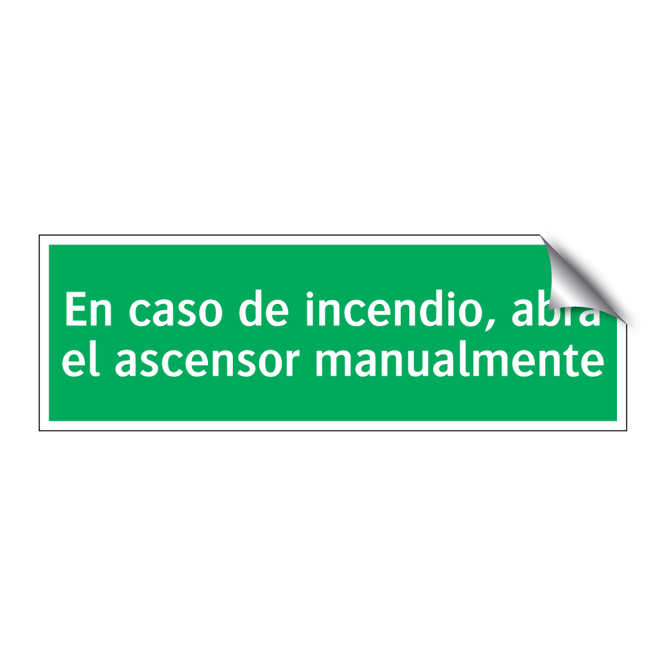 En caso de incendio, abra el ascensor manualmente