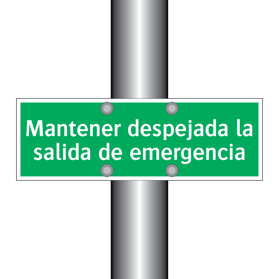 Mantener despejada la salida de emergencia