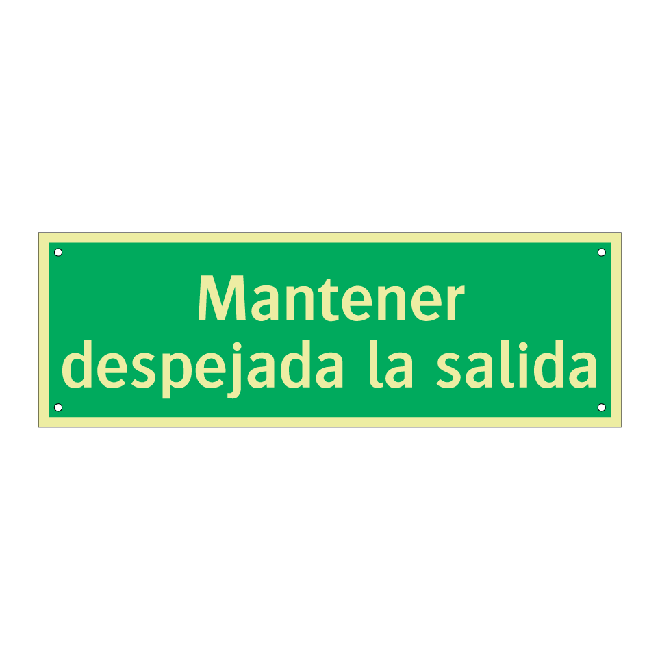 Mantener despejada la salida