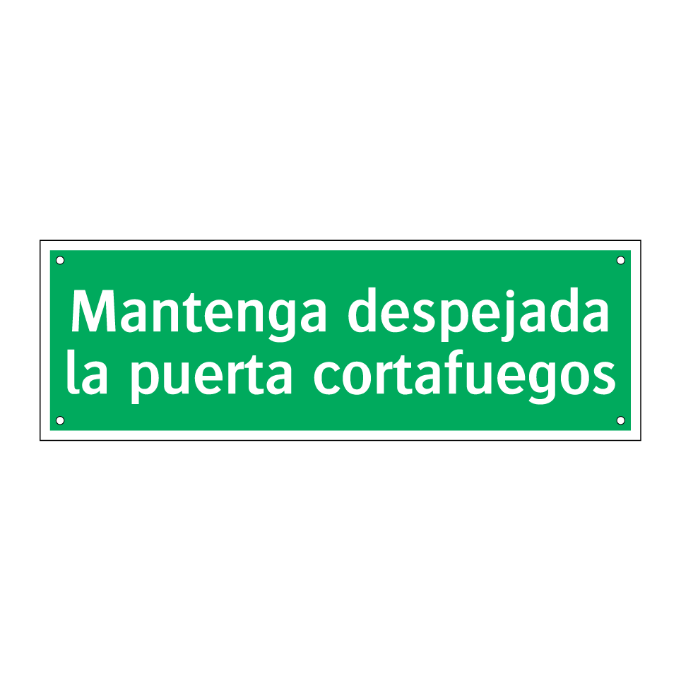 Mantenga despejada la puerta cortafuegos