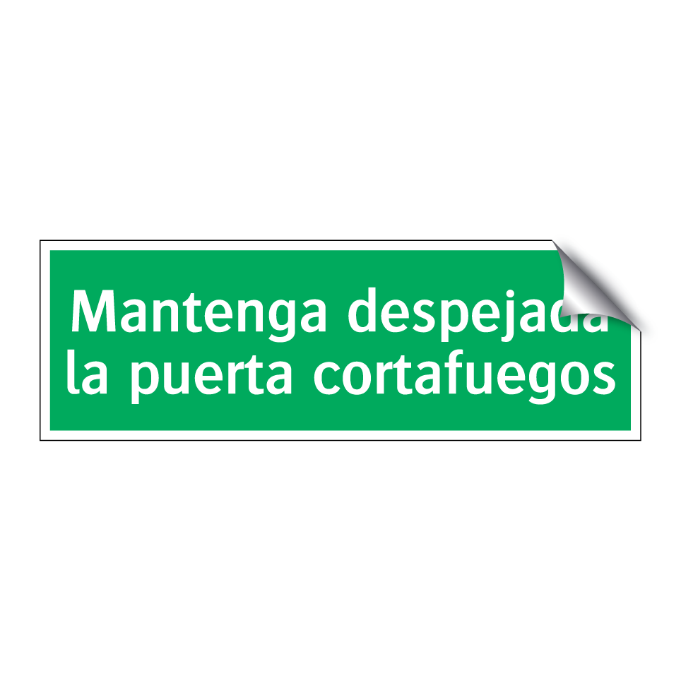 Mantenga despejada la puerta cortafuegos