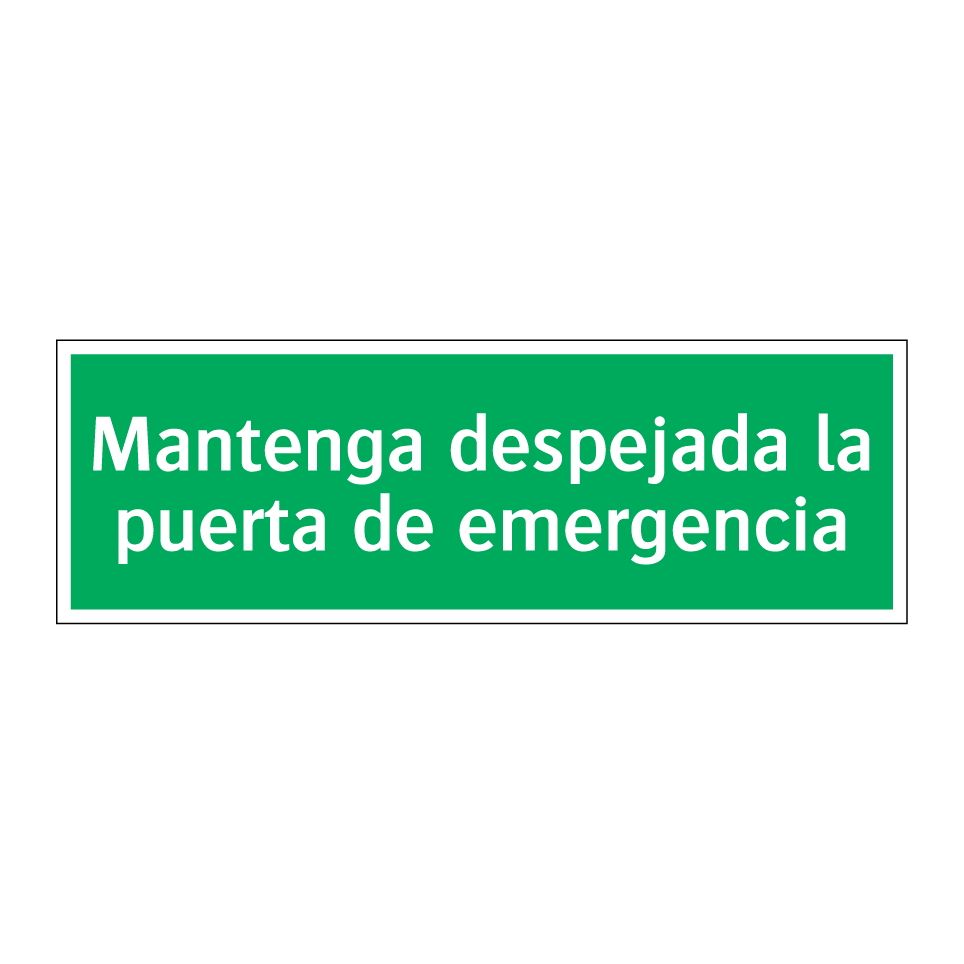 Mantenga despejada la puerta de emergencia