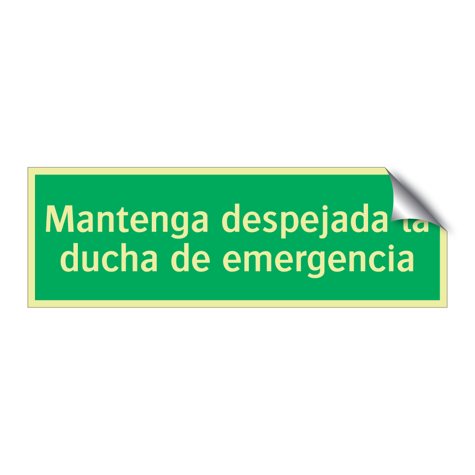 Mantenga despejada la ducha de emergencia
