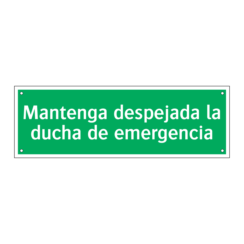 Mantenga despejada la ducha de emergencia