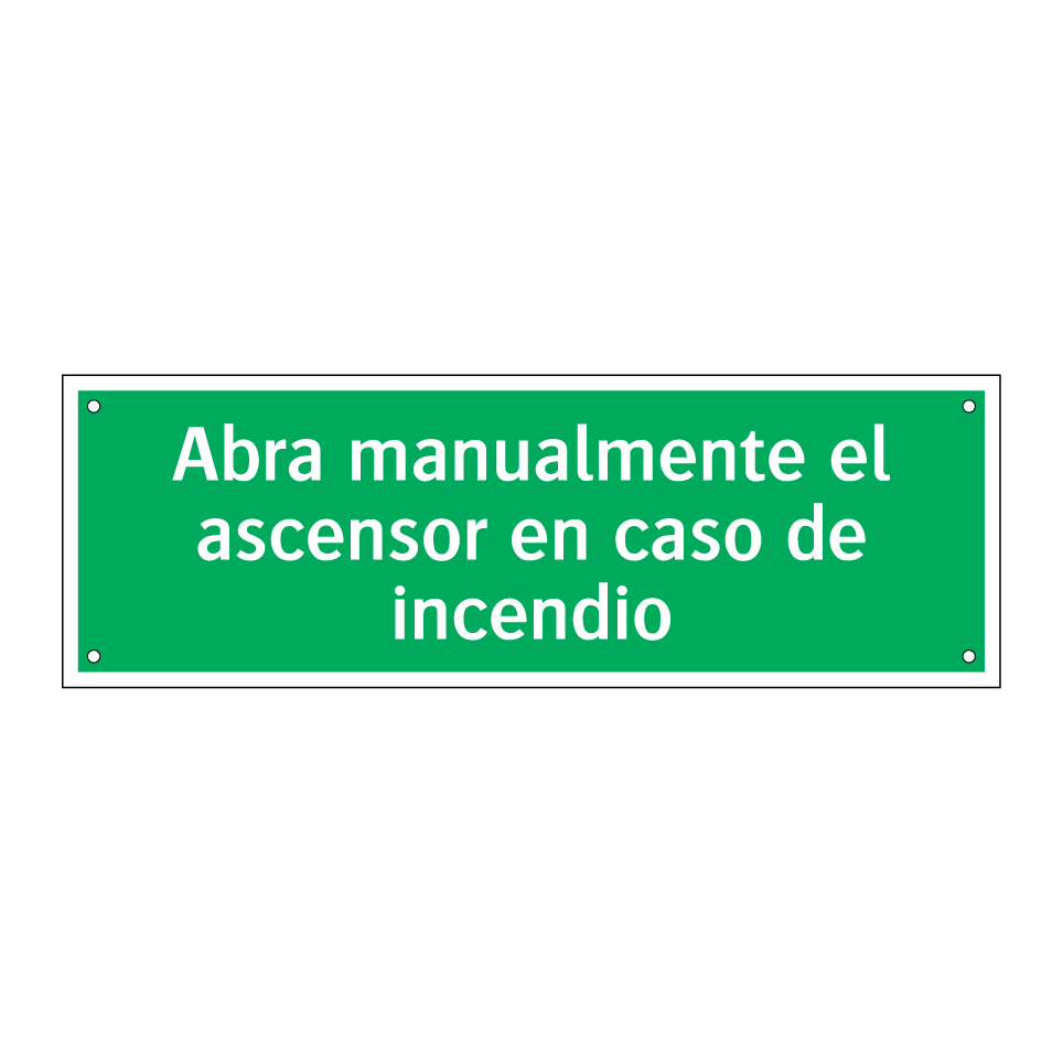 Abra manualmente el ascensor en caso de incendio