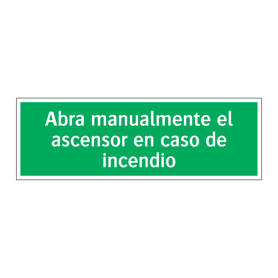 Abra manualmente el ascensor en caso de incendio