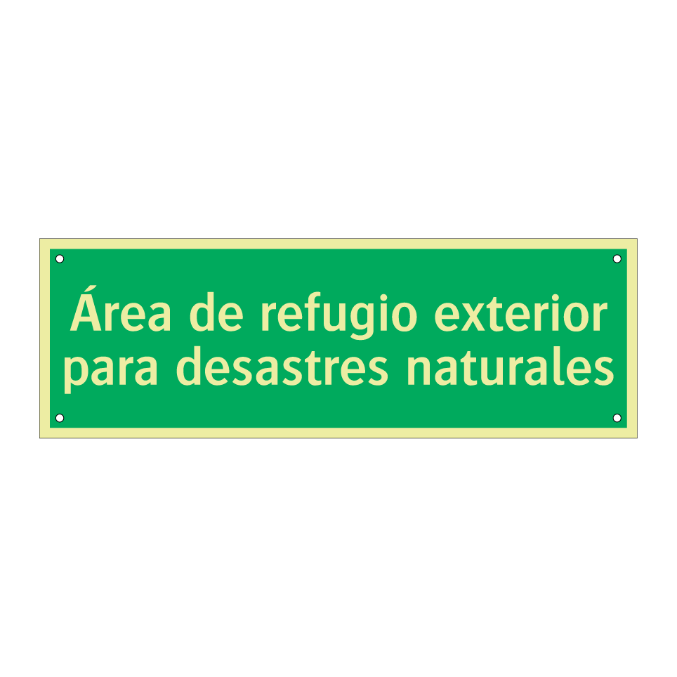 Área de refugio exterior para desastres naturales