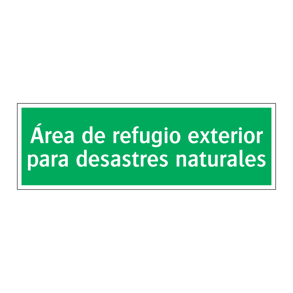 Área de refugio exterior para desastres naturales