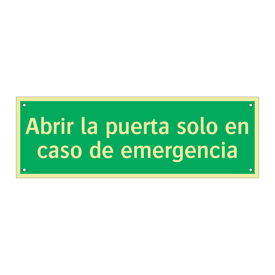 Abrir la puerta solo en caso de emergencia