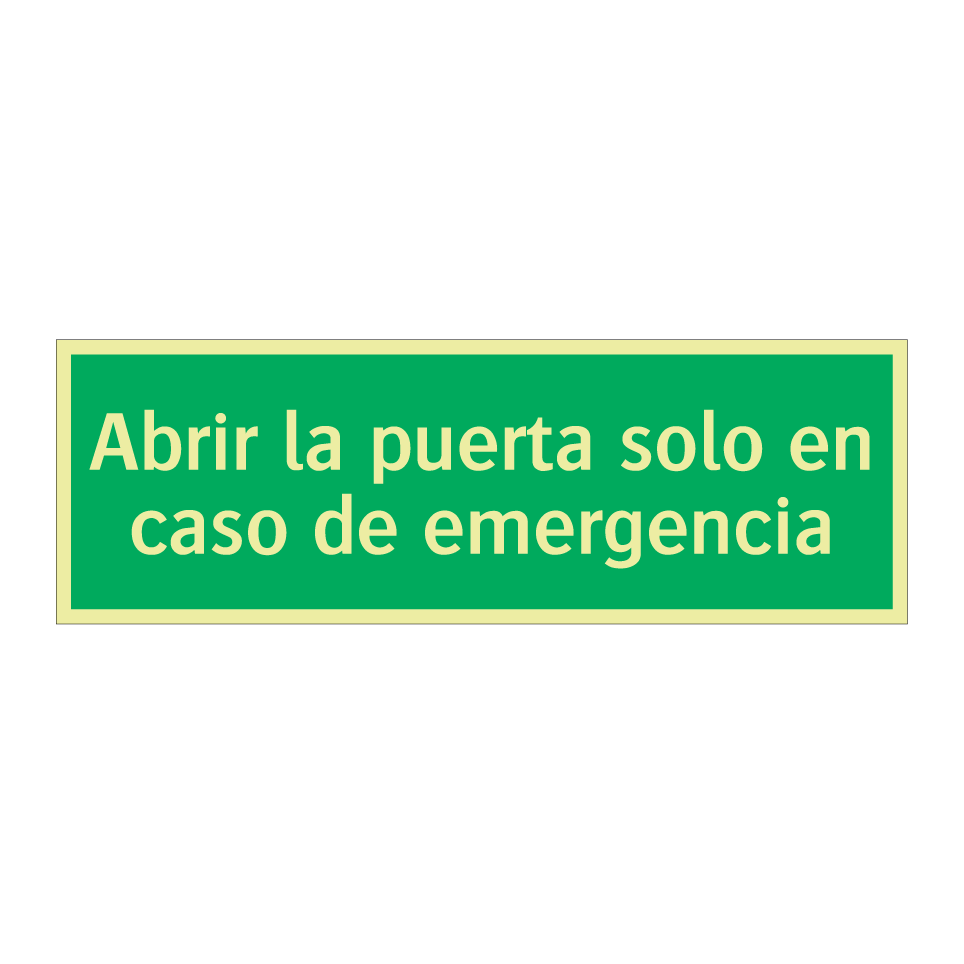 Abrir la puerta solo en caso de emergencia