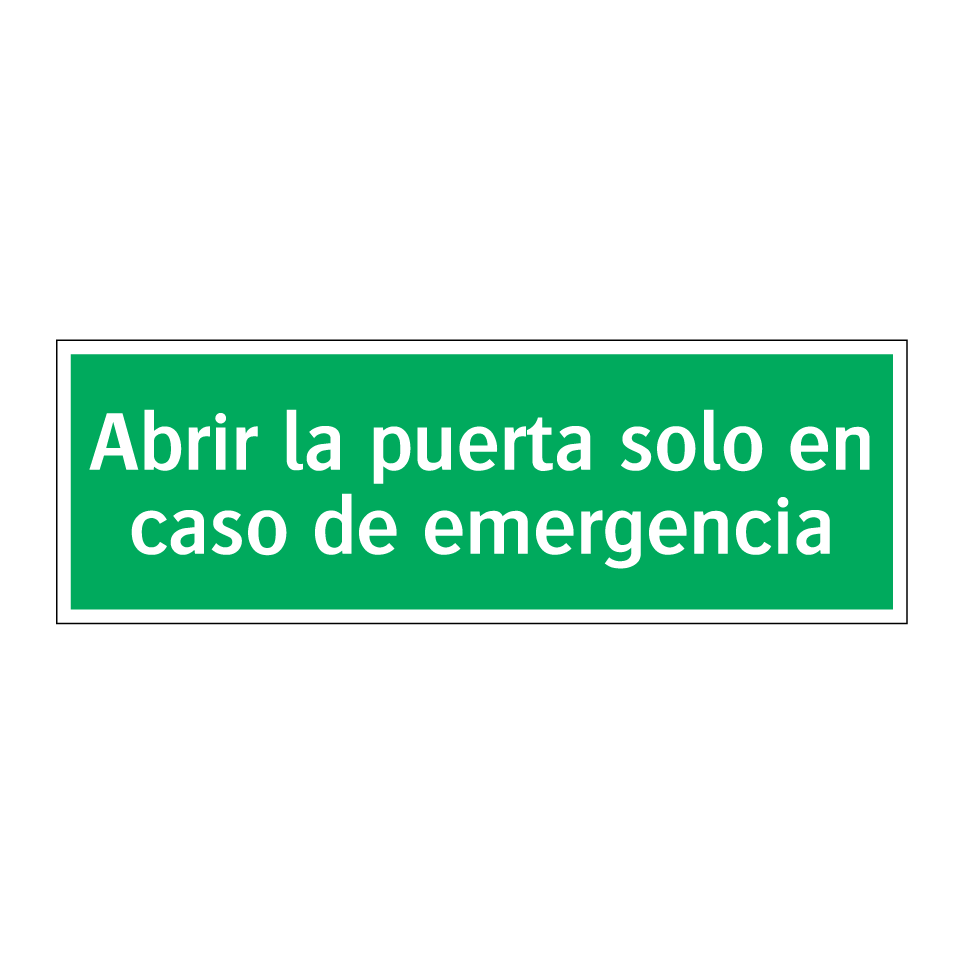 Abrir la puerta solo en caso de emergencia