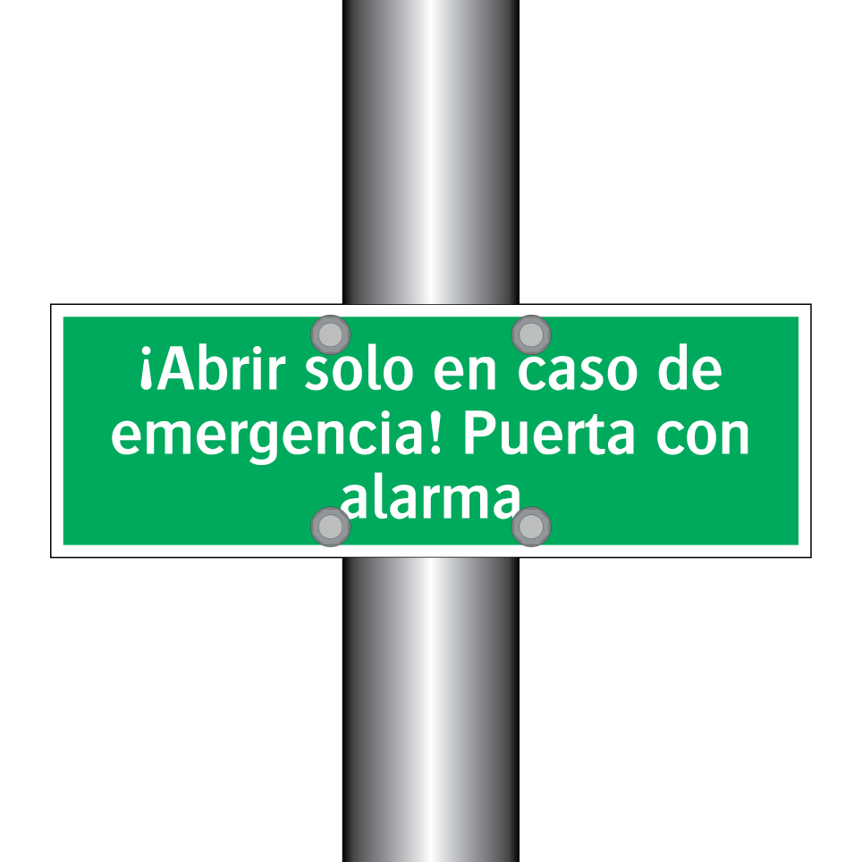 ¡Abrir solo en caso de emergencia! Puerta con alarma
