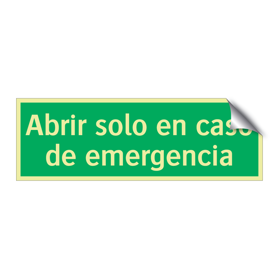 Abrir solo en caso de emergencia