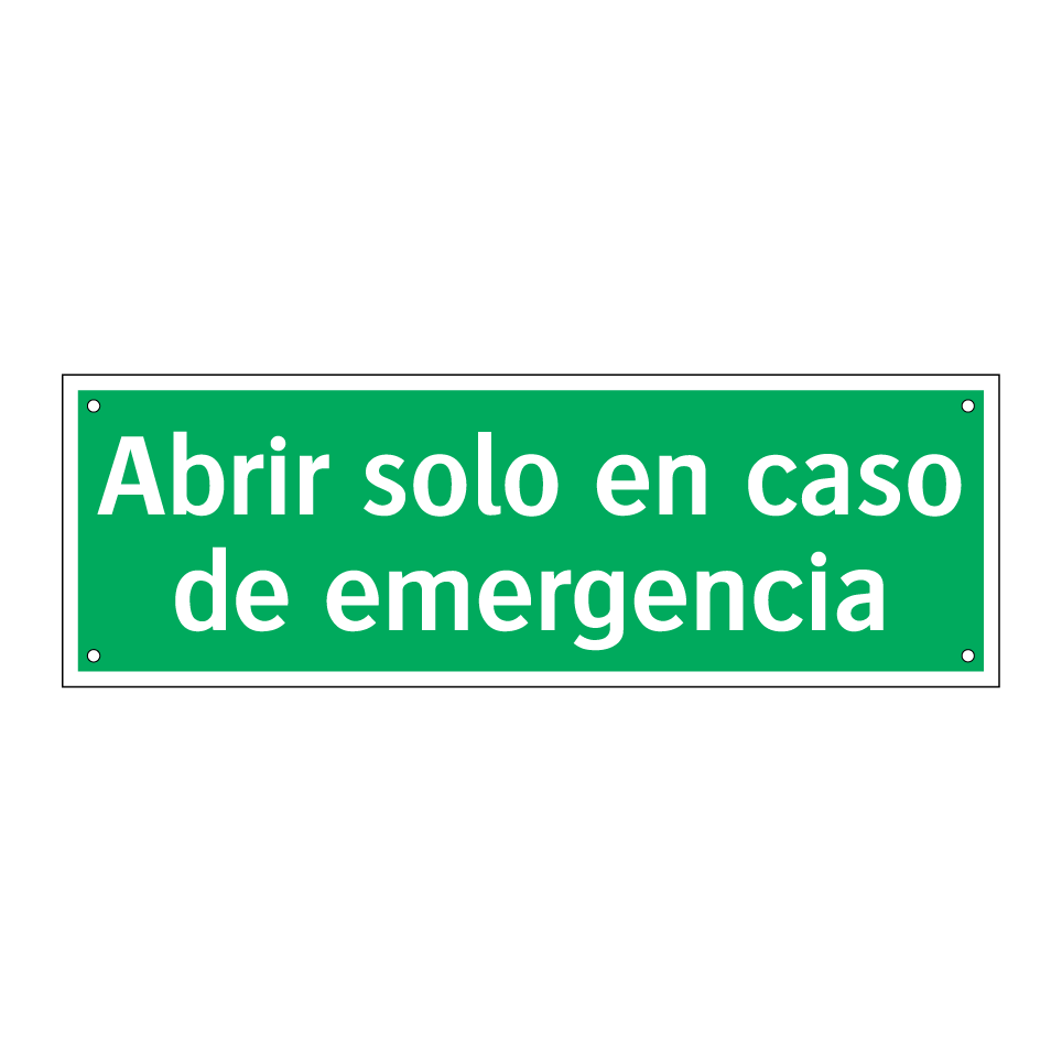Abrir solo en caso de emergencia