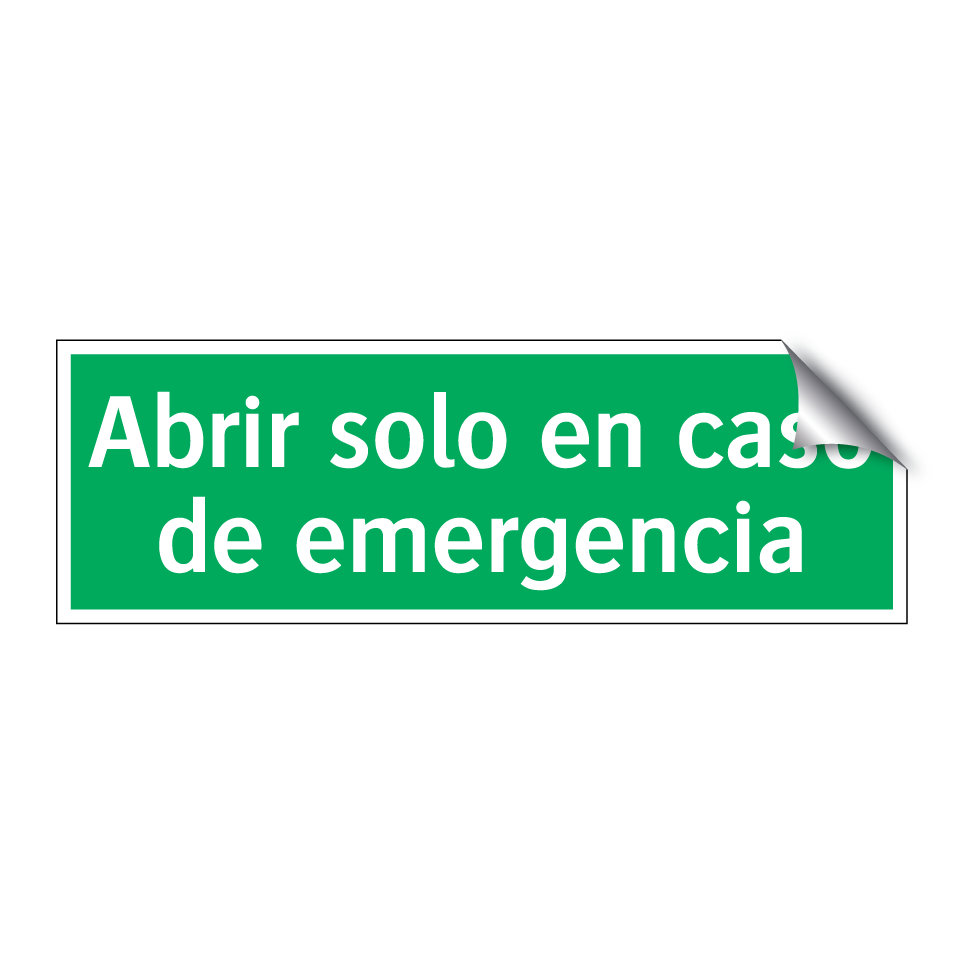 Abrir solo en caso de emergencia