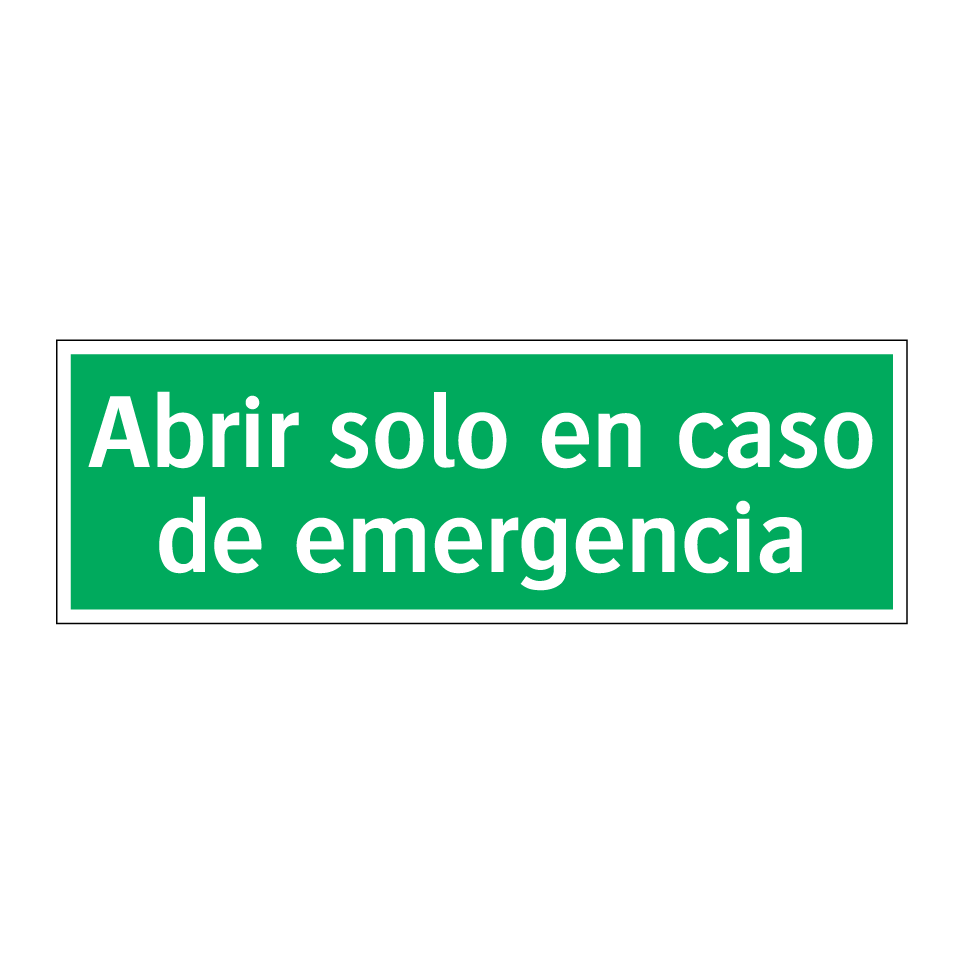 Abrir solo en caso de emergencia