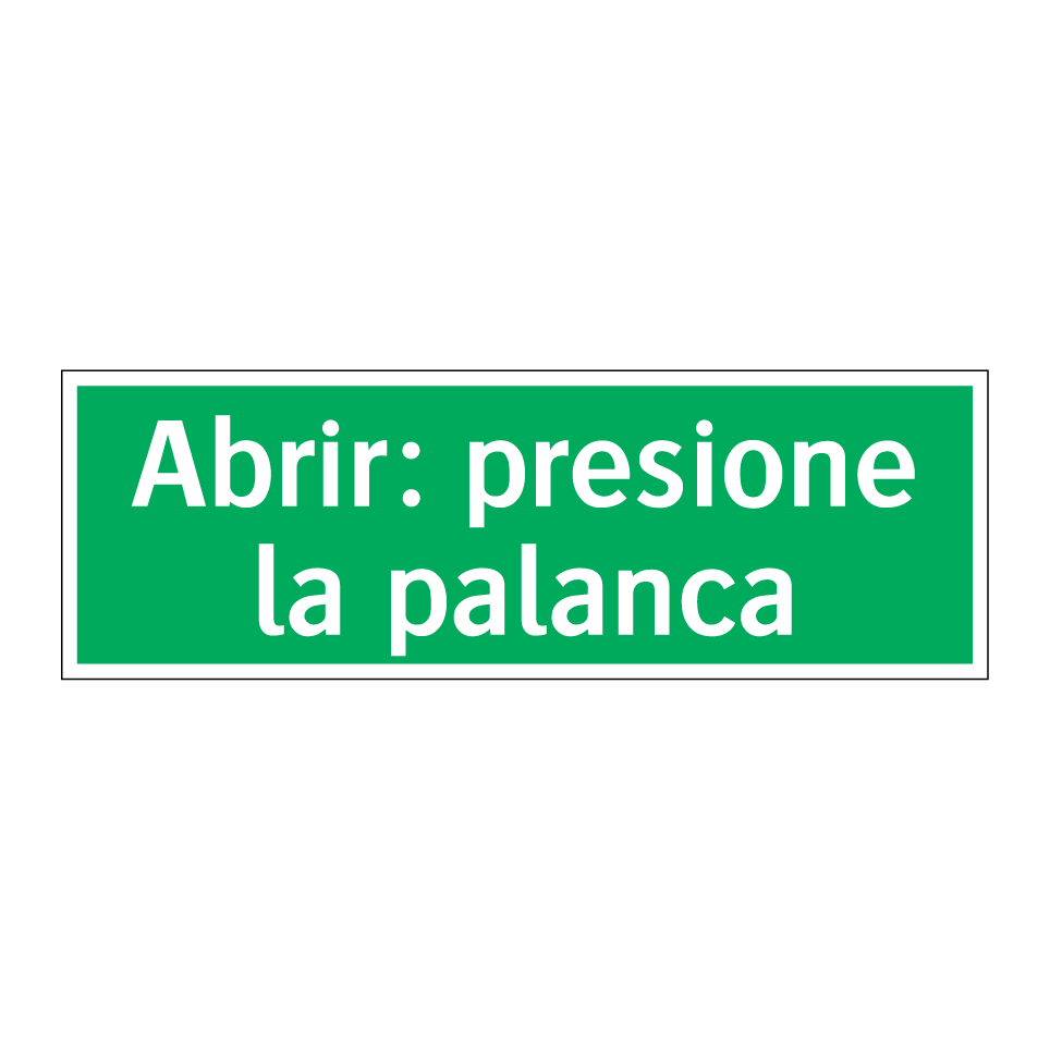 Abrir: presione la palanca