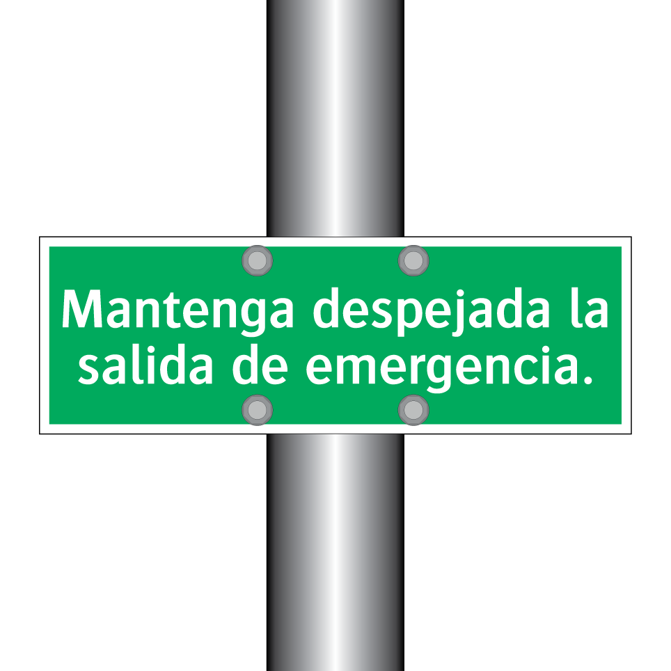 Mantenga despejada la salida de emergencia.