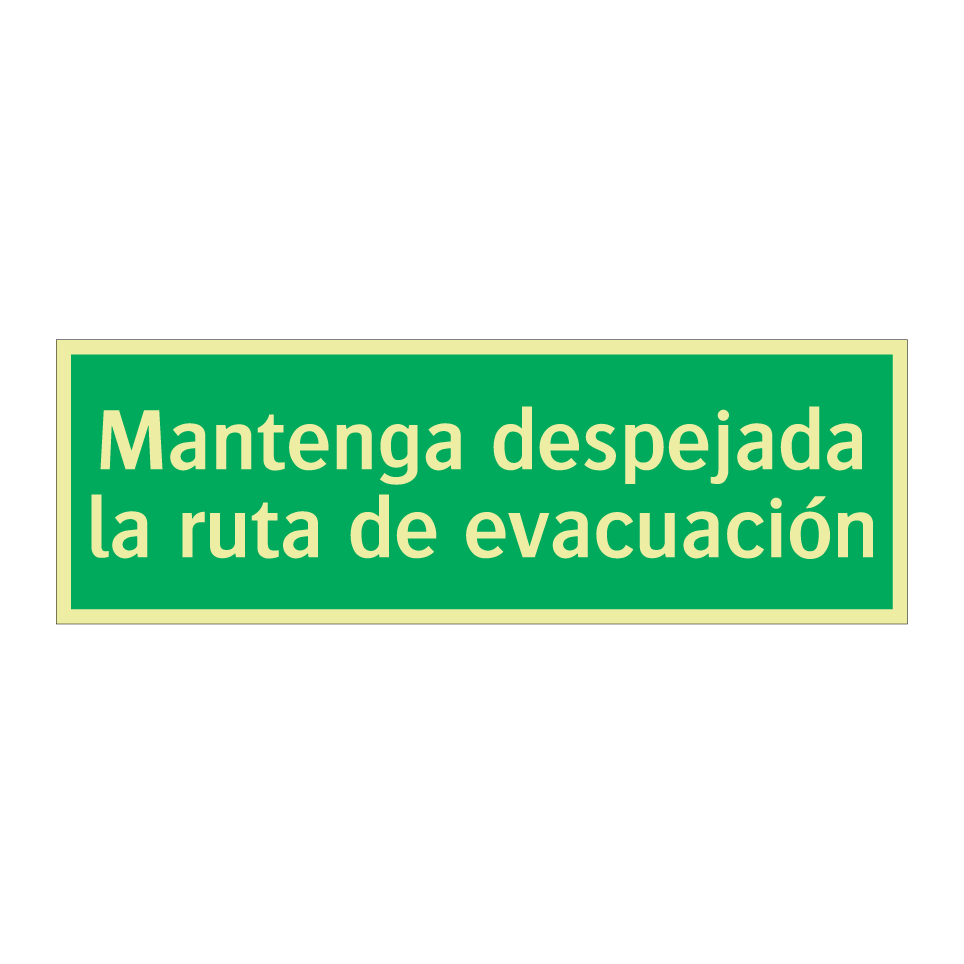 Mantenga despejada la ruta de evacuación
