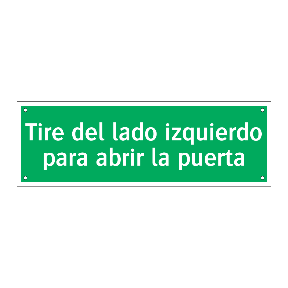 Tire del lado izquierdo para abrir la puerta